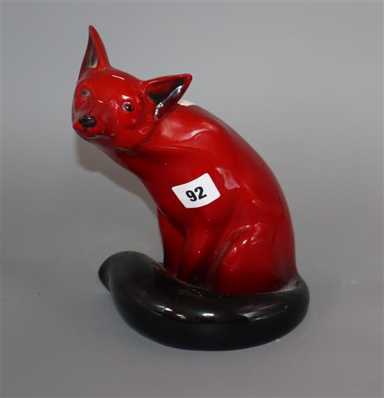 A Royal Doulton flambe fox height 24cm